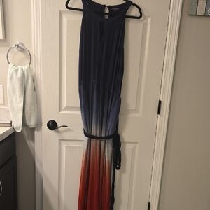 Lane Bryant Blue and Red Ombre Maxi Dress